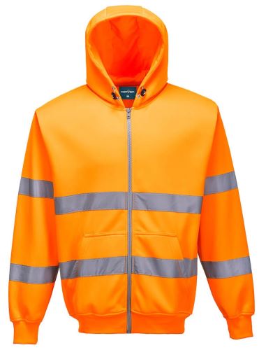 B305 - HiVis mikina se zipem a kapucí