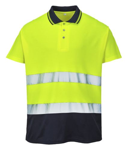 S174 - Triko bavlněné dvoubarevné Polo Comfort, žluté