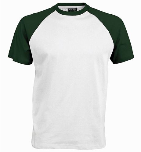 Pánské tričko BASE BALL K330, white-forest green