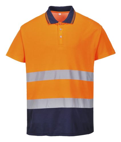 S174 - Triko bavlněné dvoubarevné Polo Comfort, oranžové