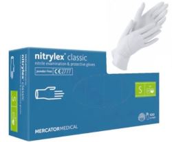 Rukavice nitrilové Mercator NITRILEX Classic White, balení 100 ks