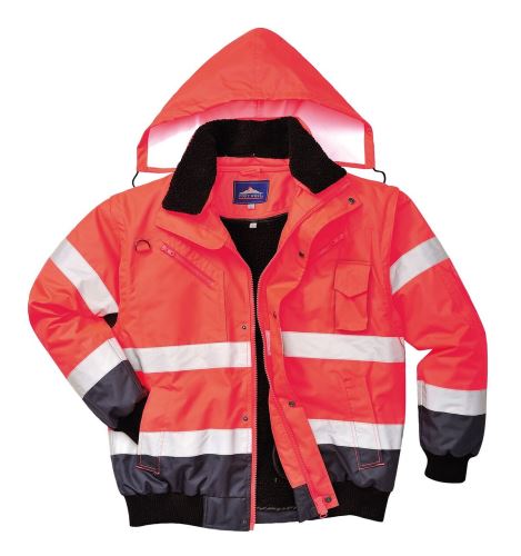 C465 - Bunda Bomber Hi-Vis Contrast, červeno-modrá