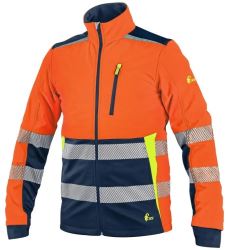 Výstražná softshellová bunda CXS BENSON, oranžovo-modrá