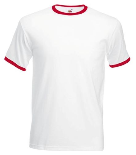 Triko s krátkým rukávem VALUEWEIGHT, white-red