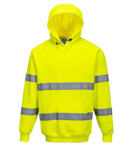 B304 - Mikina s kapucí HiVis, žlutá