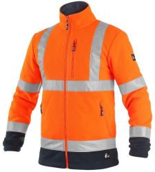 Výstražná fleece bunda CXS PRESTON, oranžovo-modrá
