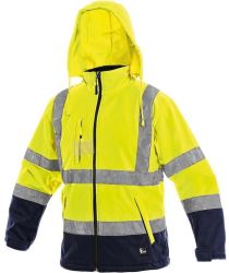 Výstražná bunda softshell CXS DERBY, vel. 3XL, žlutá