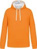 Mikina s kontrastní kapucí, vel. XS, orange/white